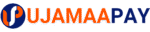 Ujamaapay horizontal logo – stylized UP icon with Ujamaapay brand name in orange and blue